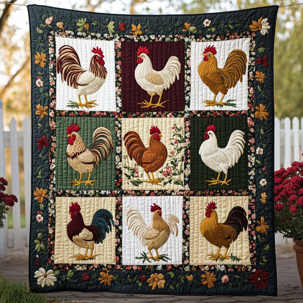 Patchwork Peckers Quilted Blanket Holiday Throw Blanket African American Heritage Month Gifts