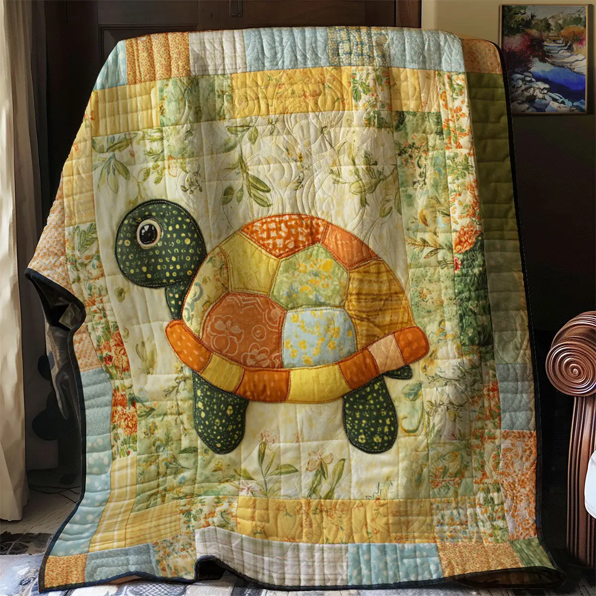 Patchwork Turtle Quilt Throws And Blankets Awesome Mother's Day Gifts 2025