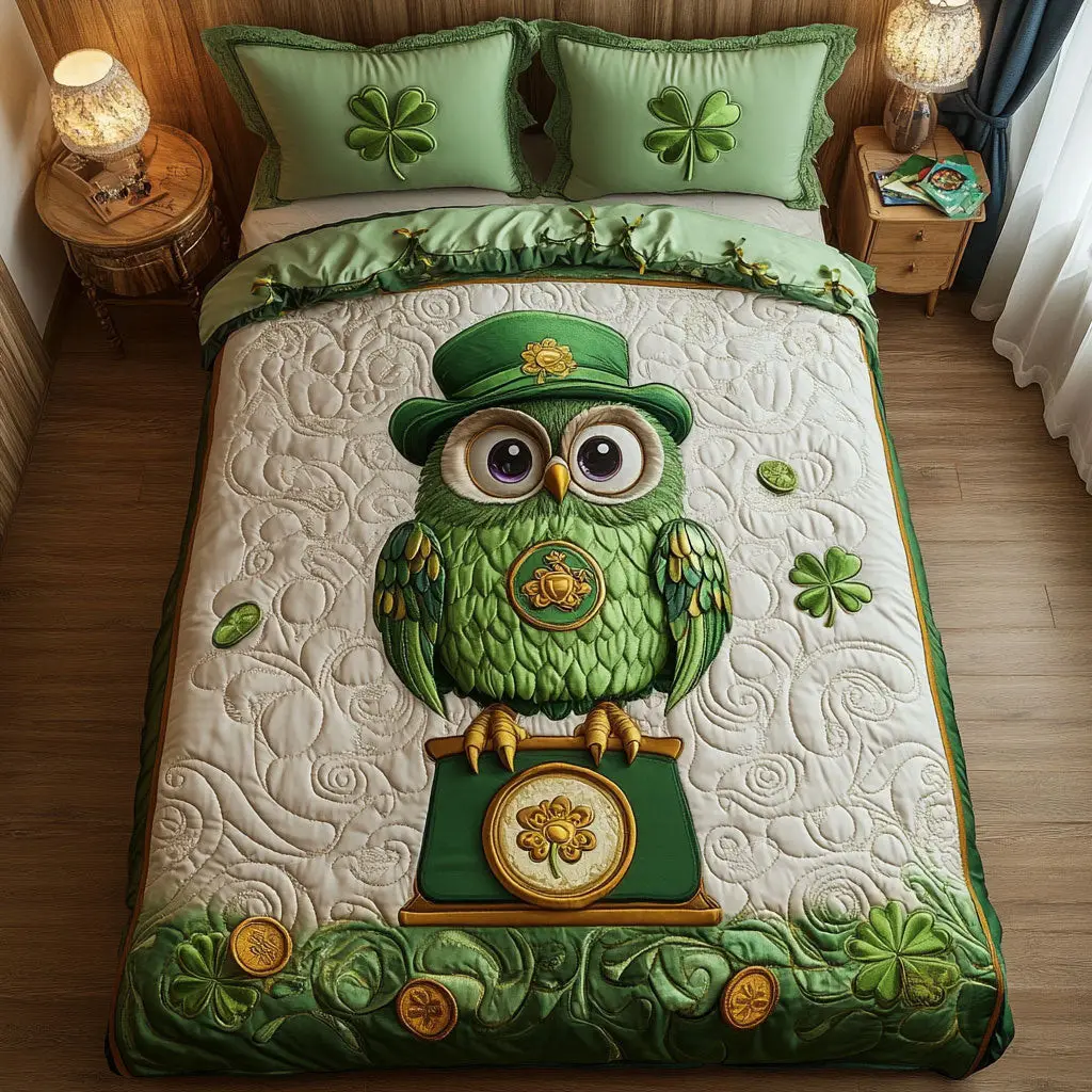 Patrick’s Lucky Owl Duvet Cover Set Quilt Bedding Set Bedspread Best Father's Day Gifts For Husband