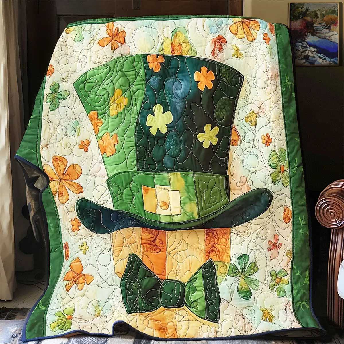 Patrick Day Hat Quilt Blanket Native American Made Gift