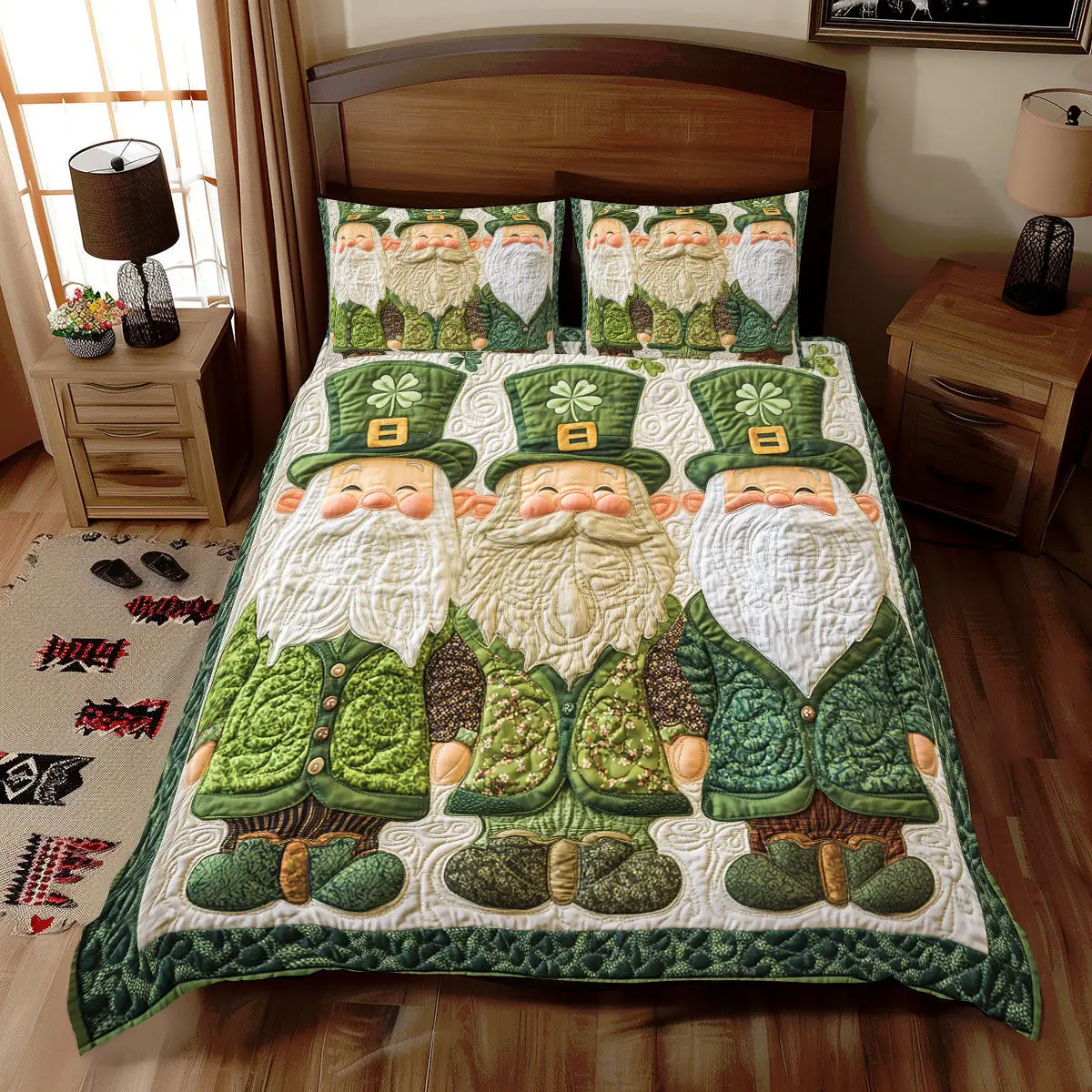 Patrick Gnome Duvet Cover Set Quilt Bedding Set Bedspread Cool St Patricks Day Gifts