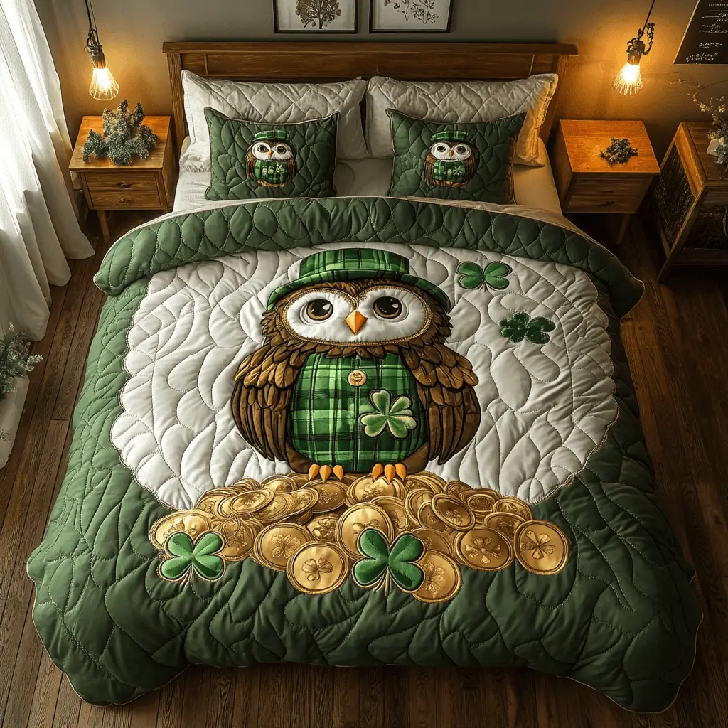Patrick Owl Duvet Cover Set Quilt Bedding Set Bedspread Grad Gifts For Daughter Patrick Owl Duvet Cover Set Quilt Bedding Set Bedspread Grad Gifts For Daughter - Image 1