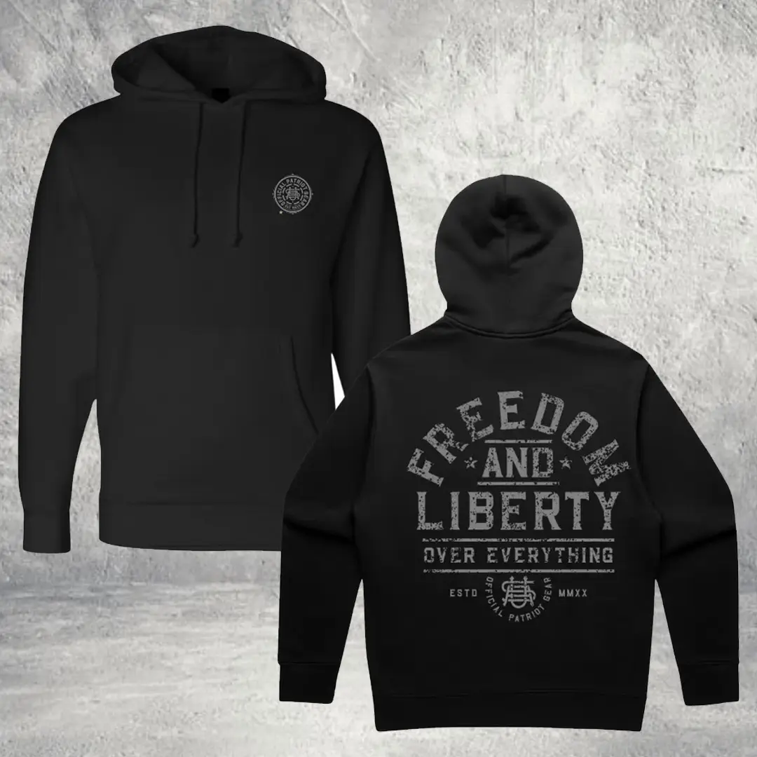 Patriot Gear Merch Freedom and Liberty Hoodie Patriotic Gift for Veterans