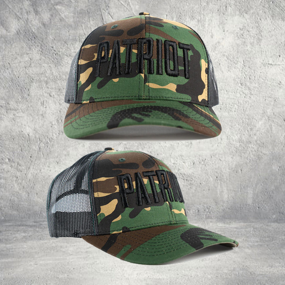 Patriot Gear Merch Patriot Camo Hat Embroidered 250th Anniversary Cap Gift for Veterans Patriot Gear Merch Patriot Camo Hat Embroidered 250th Anniversary Cap Gift for Veterans - Image 1