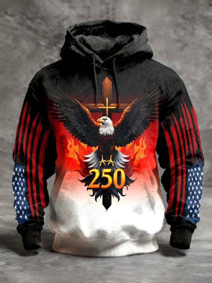 Patriotic 250th Eagle Freedom Hoodie Patriotic Fourth Of July Pullover Gifts For Men Patriotic 250th Eagle Freedom Hoodie Patriotic Fourth Of July Pullover Gifts For Men - Image 1