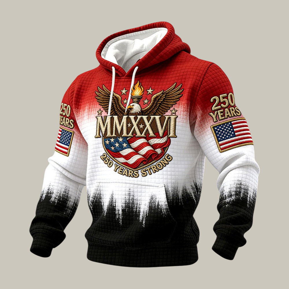 Patriotic Eagle USA 250 Years Strong MMXXVI Hoodie July 4 Outfits Present For Patriots Patriotic Eagle USA 250 Years Strong MMXXVI Hoodie July 4 Outfits Present For Patriots - Image 1