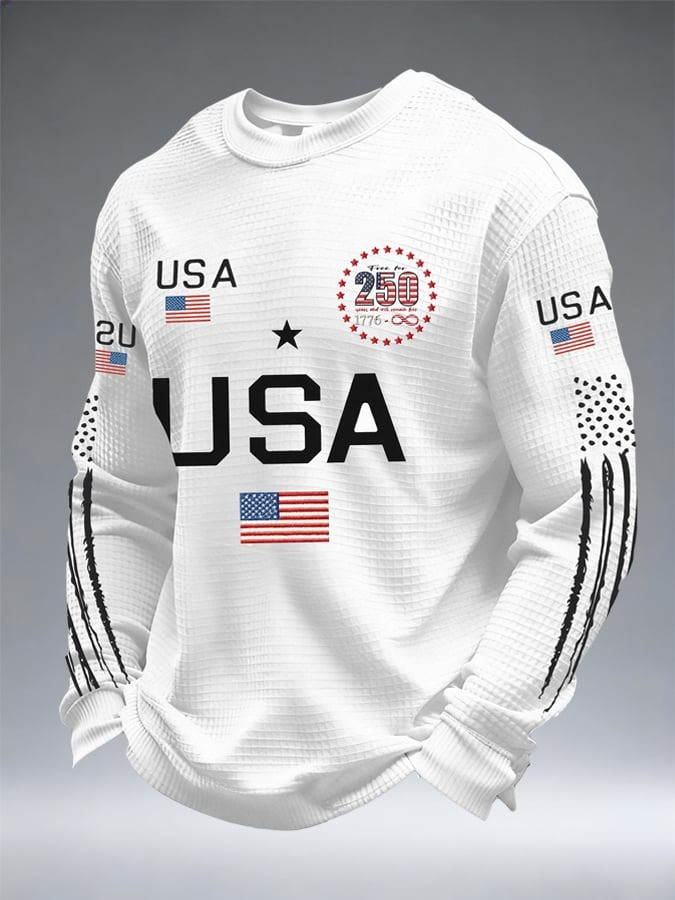 Patriotic USA 250th 1776 Long Sleeve Shirt American 4Th Of July Apparel Gift For Him