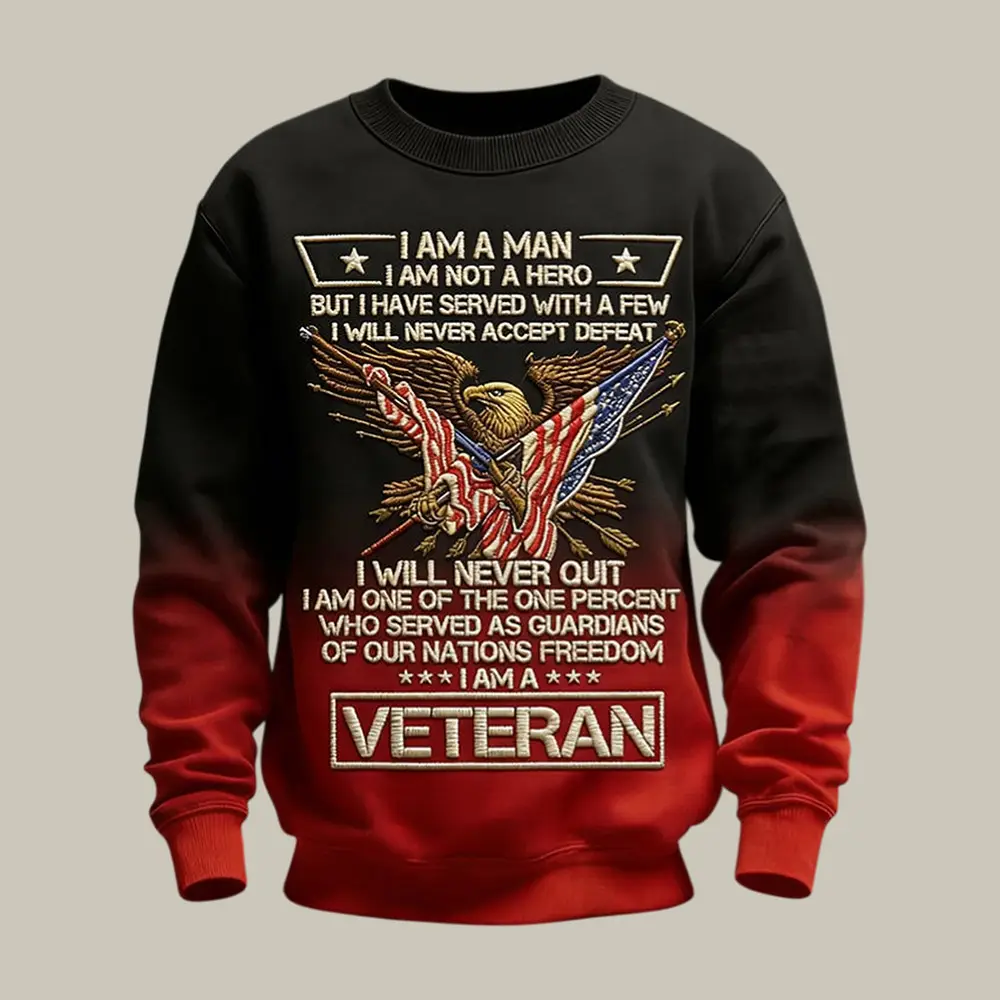 Patriotic Veteran Graphic Sweatshirt American Eagle Apparel Patriotic Veteran Themed Gift Patriotic Veteran Graphic Sweatshirt American Eagle Apparel Patriotic Veteran Themed Gift - Image 1