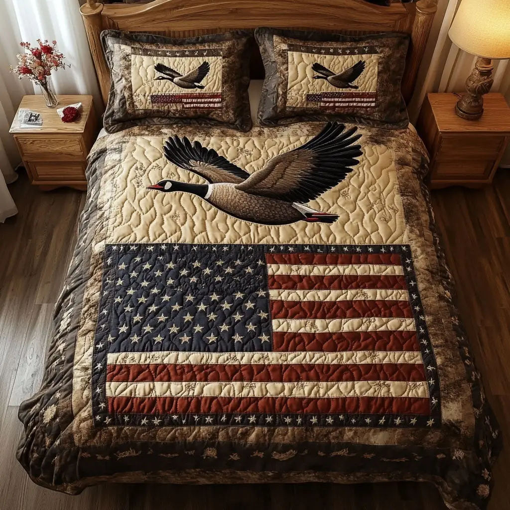 Patriotic Wings Quilted Bedding Set American Flag Duvet Covers Fourth Of July Birthday Gifts Patriotic Wings Quilted Bedding Set American Flag Duvet Covers Fourth Of July Birthday Gifts - Image 1