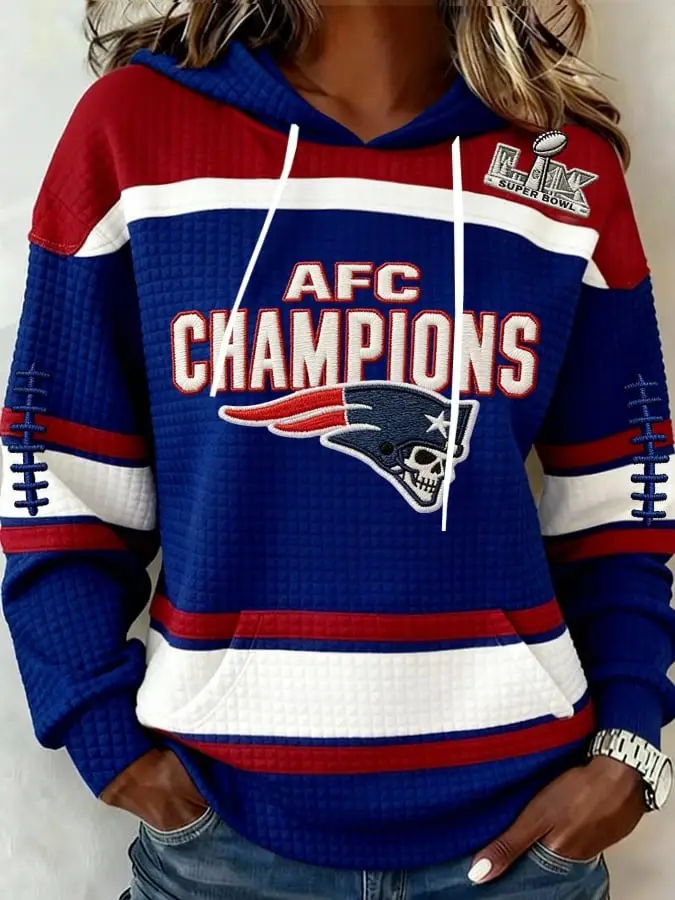Patriots AFC Championship Hoodie NE Patriots Merch Super Bowl Gift for Her