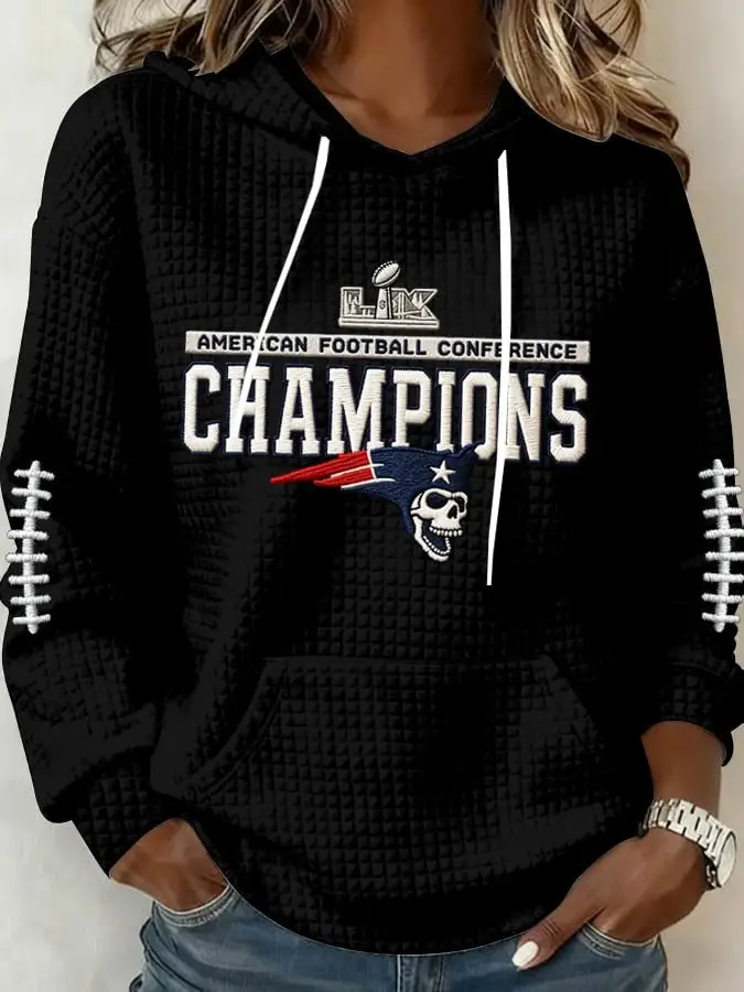 Patriots AFC Championship Hoodie Patriots Football Merch Super Bowl Outfit for Fans