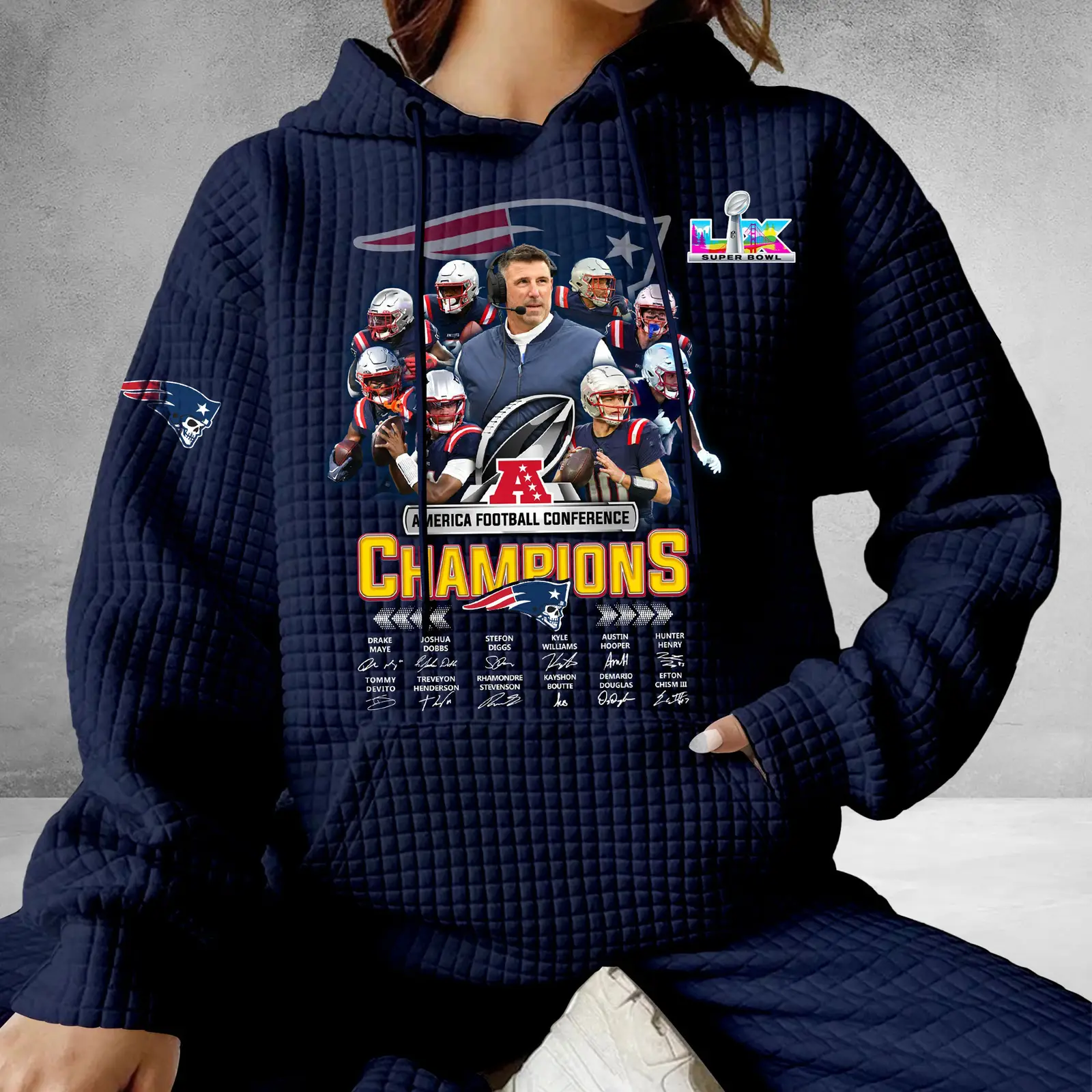 Patriots Champions Hoodie Top America Football Conference Champions Clothing For Fans Patriots Champions Hoodie Top America Football Conference Champions Clothing For Fans - Image 1