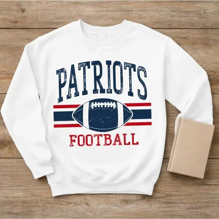 Patriots Football Sweatshirt Game Day Apparel New England Patriots Merch Gifts For Fans