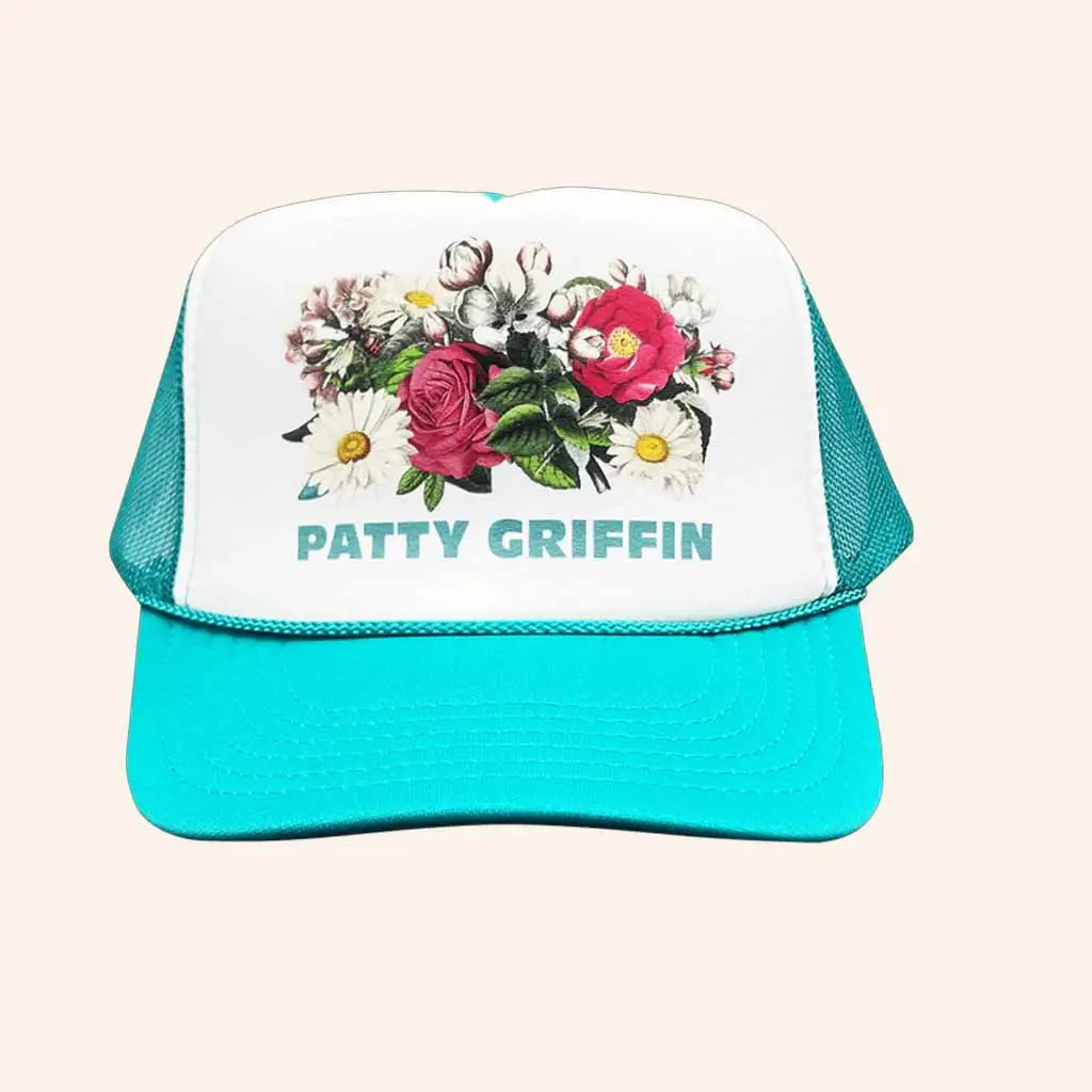 Patty Griffin Merch Flowers Trucker Hat Christmas Ideas For Sister -WearandDecor
