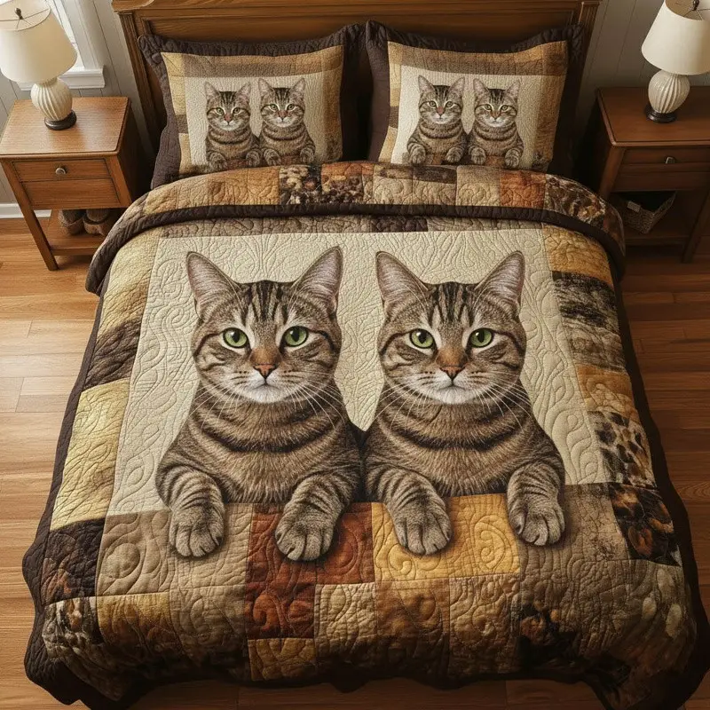 Pawfect Gang Quilted Bedding Set Dog Lover Bedroom Decor Best Gift For Dog Owners