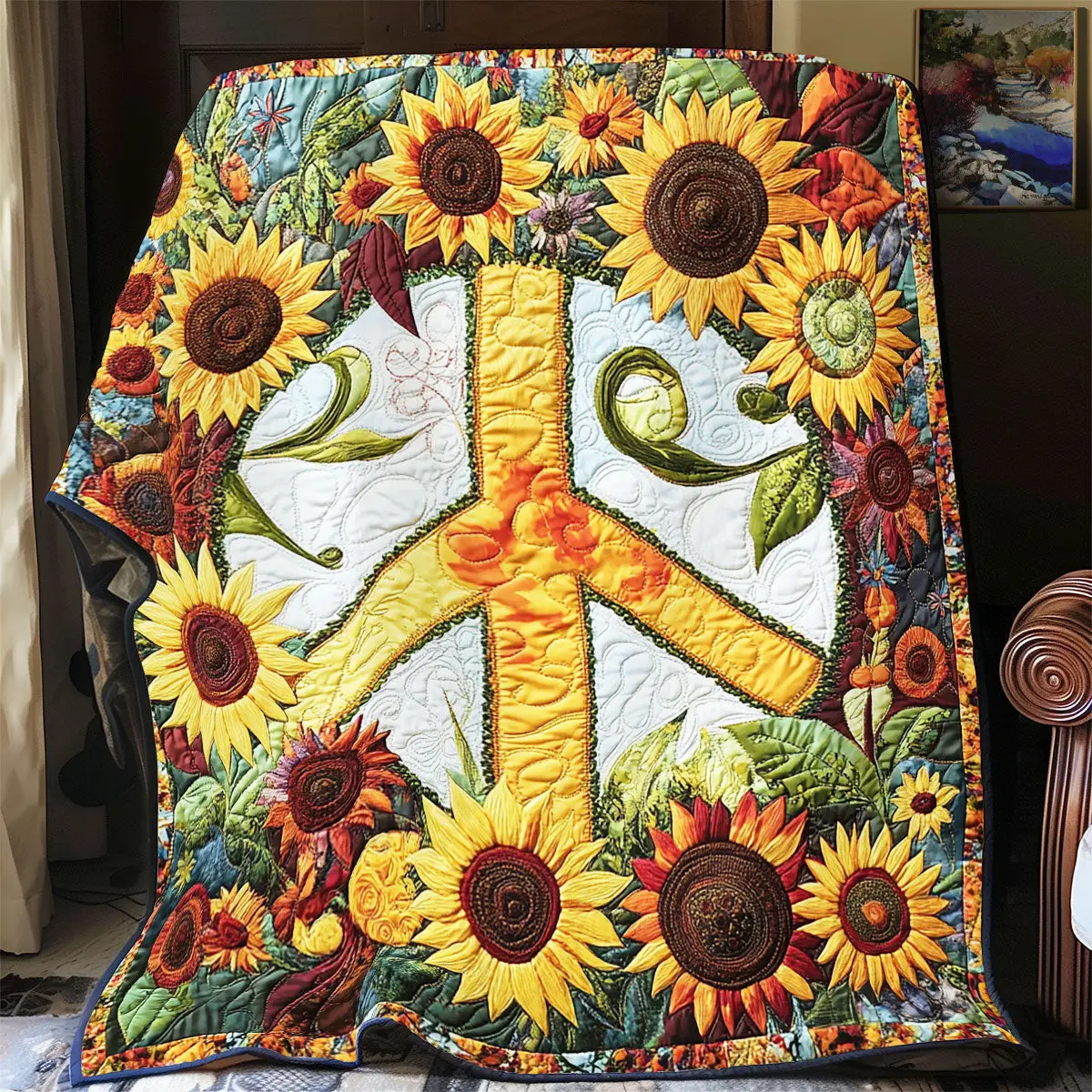 Peace Sign Suower Quilt Blankets Best Throw Blanket Unique Gifts For Mom