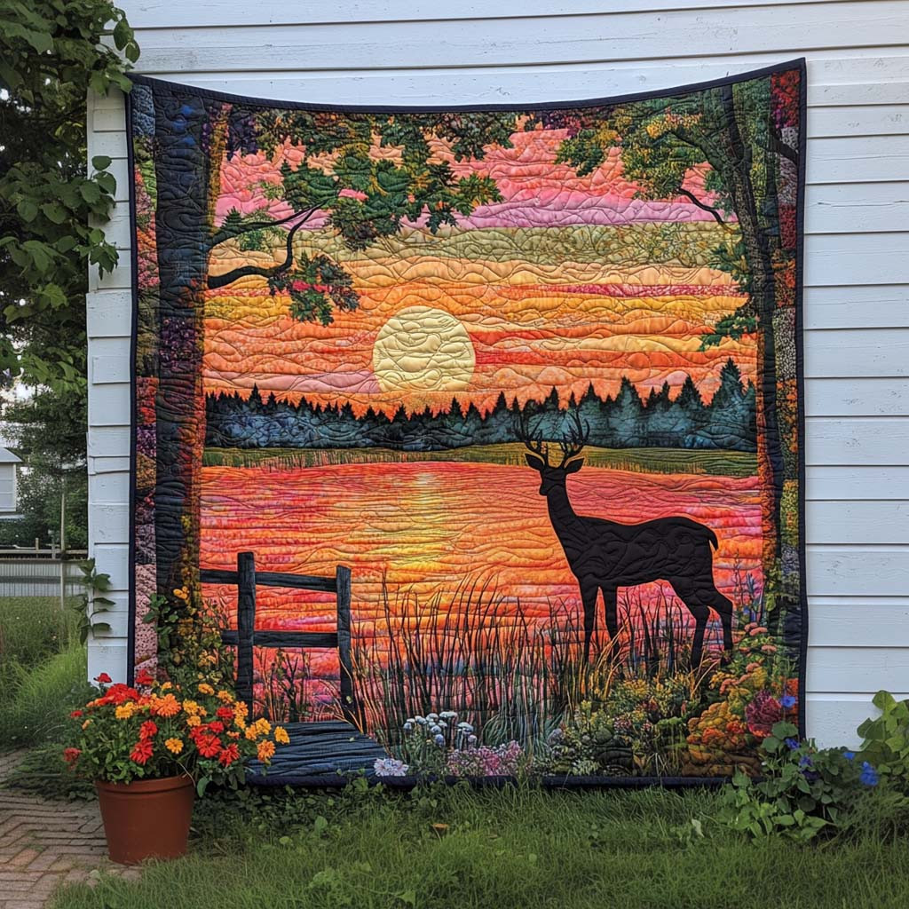Peaceful Antlers Quilted Blanket Cool Throw Blanket Great Gifts For Deer Hunters Peaceful Antlers Quilted Blanket Cool Throw Blanket Great Gifts For Deer Hunters - Image 1