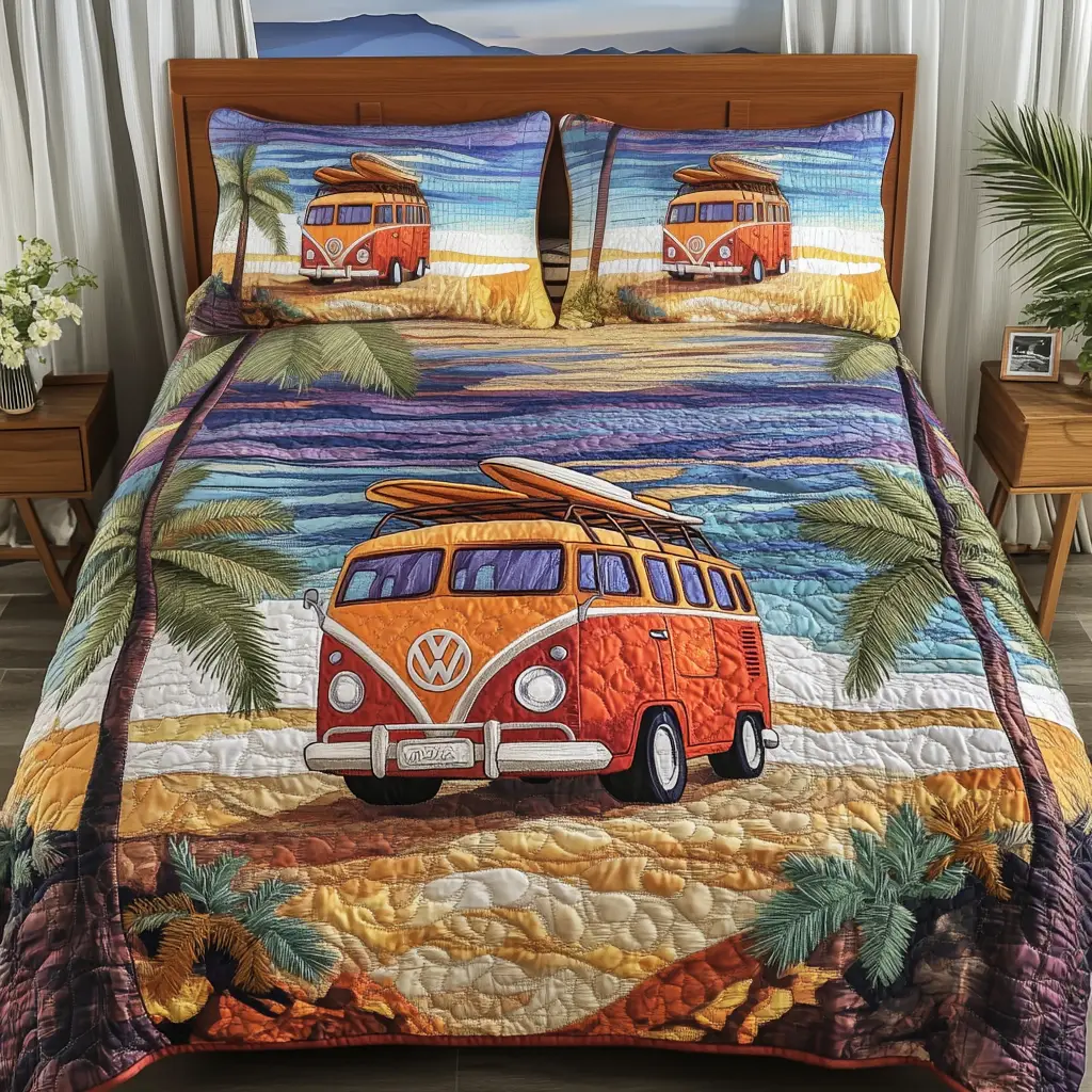 Peaceful Drive Quilted Bedding Set Warm and Elegant Bedding Gift Set for Every Home
