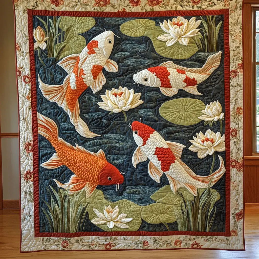 Peaceful Lotus Quilt Practical Quilt Blanket Gift for Comfort and Style