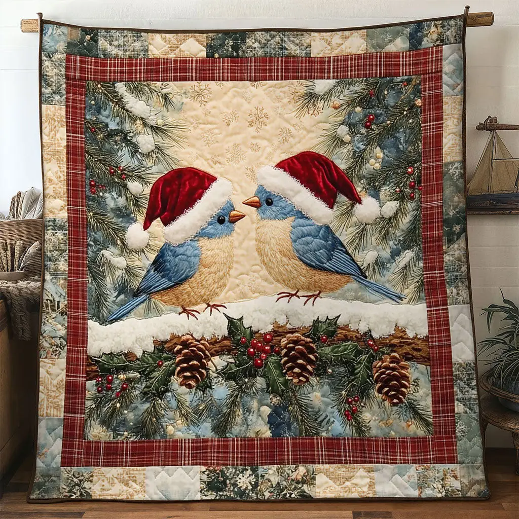 Peaceful Pair Bluebird Quilt Thoughtful Quilt Blanket Gift for Loved Ones
