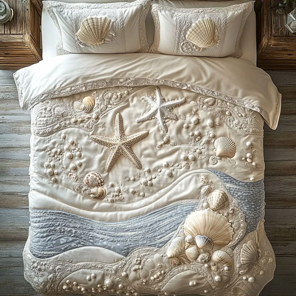 Pearl Ocean Duvet Cover Set King Size Bed Set Anniversary Gifts For Him