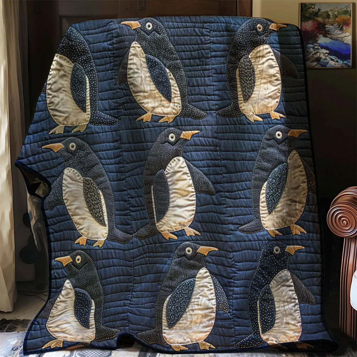 Penguin Quilt Easter Throw Blanket Mother's Day Gifts For Daughter