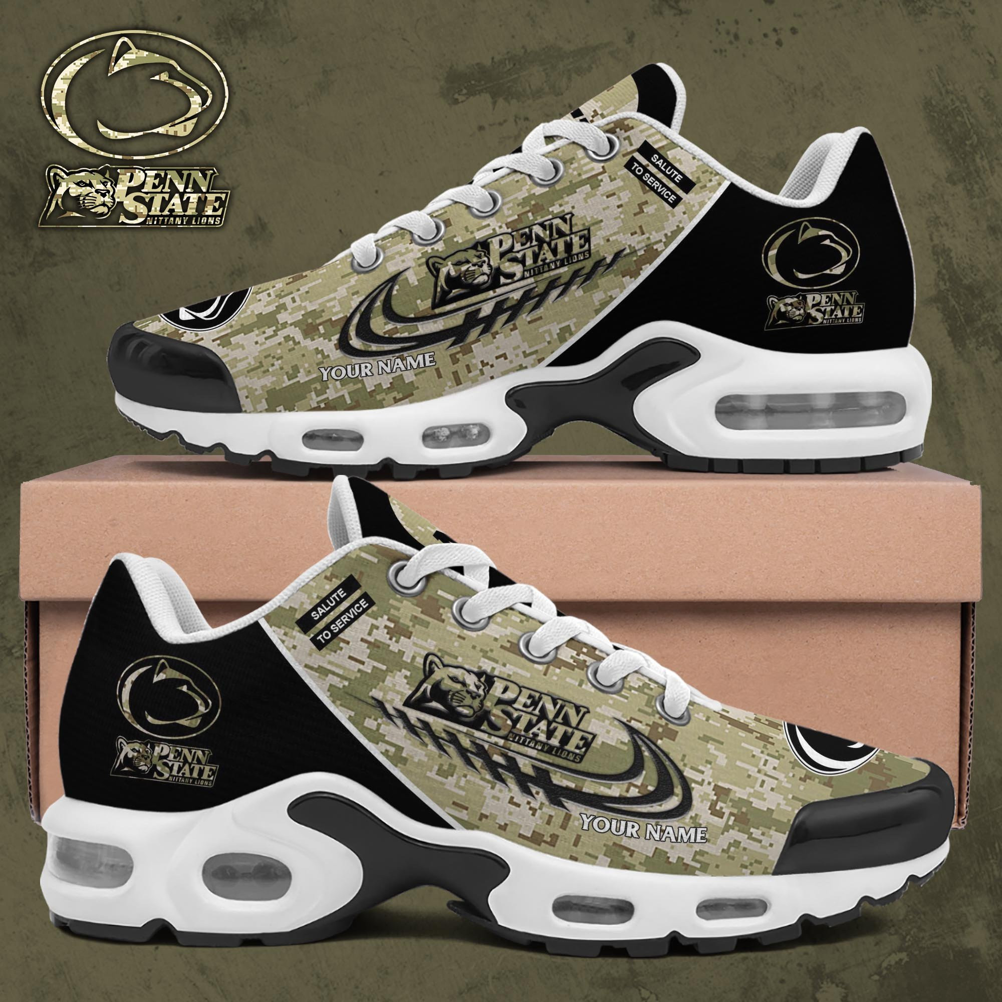 Penn State Nittany Lions Shoes 2026 Version Custom Name, Camouflage Shoes, Gifts For Football Lovers