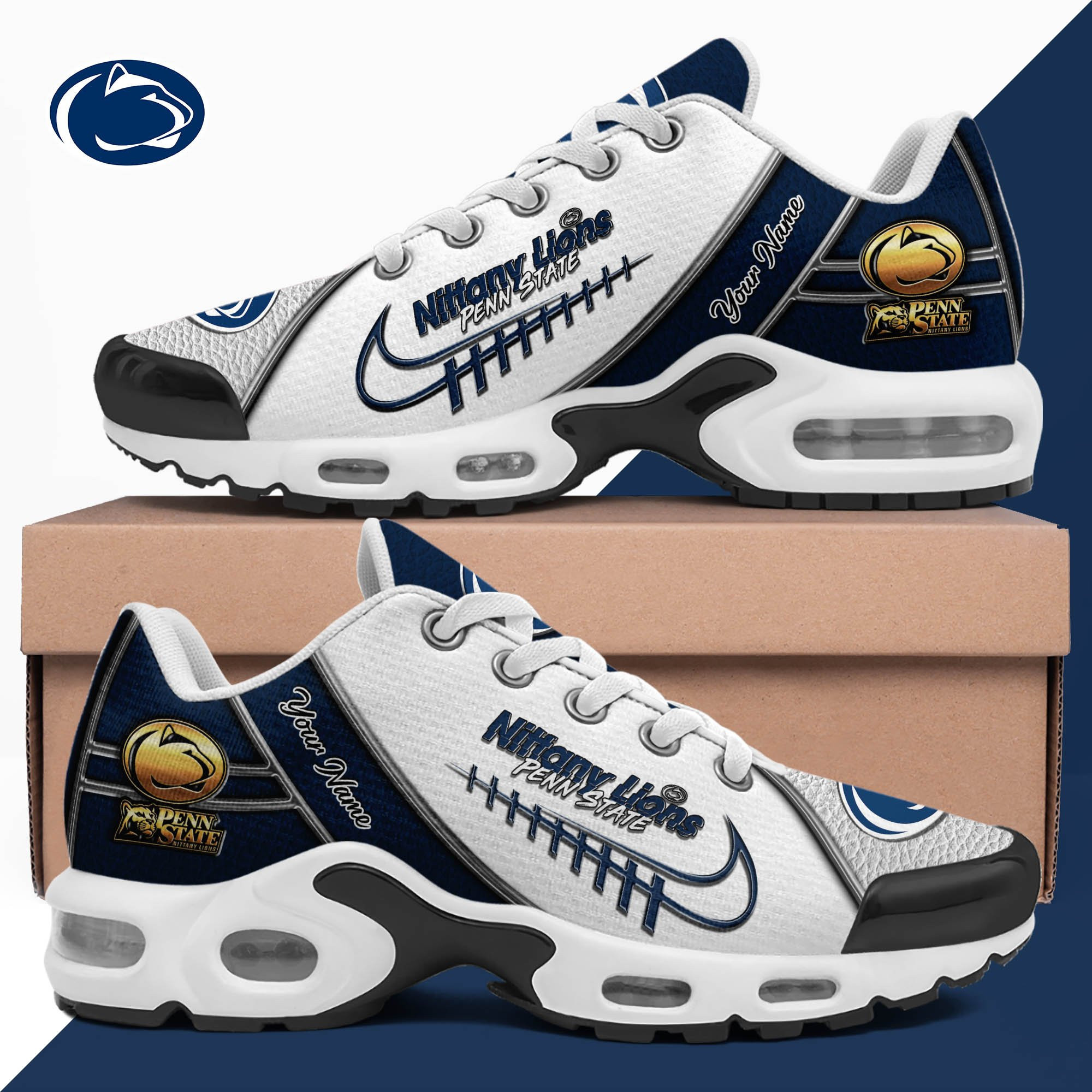 Penn State Nittany Lions Shoes 2026 Version Custom Your Name, Football Team Shoes, Football Shoes For Fans, Sport Gifts, Gifts For Lovers Ethy