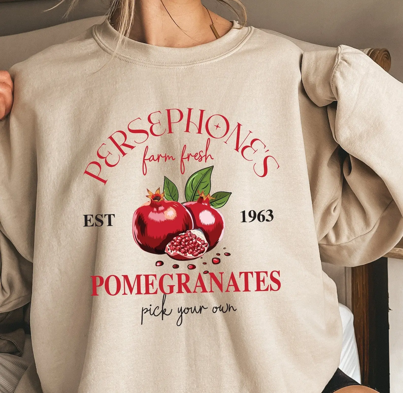 Persephone's Pomegranates Sweatshirts Greek Mythology Sweatshirt Mother’s Day Gifts For Wife