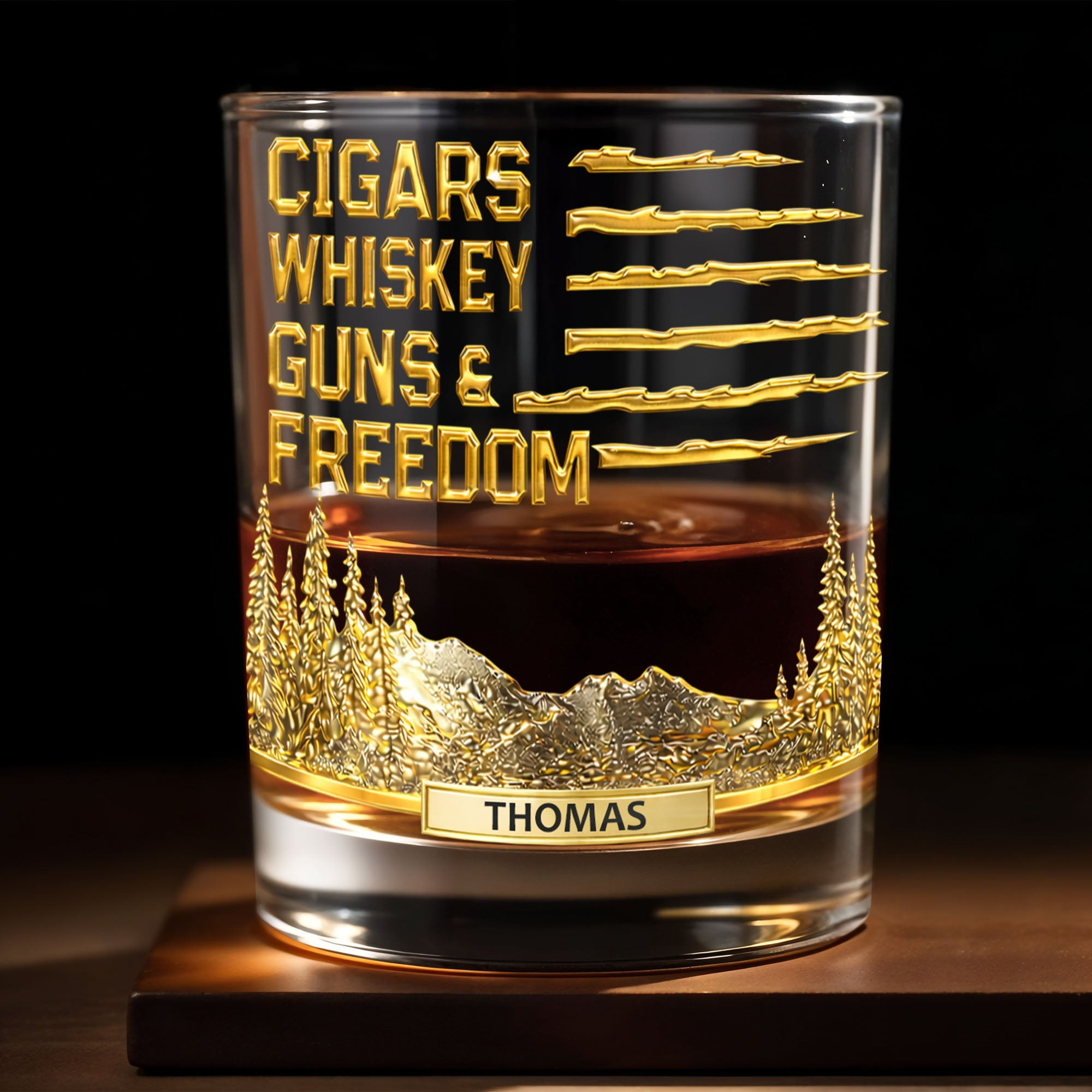 Personalized 1776 2026 250th Anniversary Freedom Whiskey Glass Gift For Family Patriotic