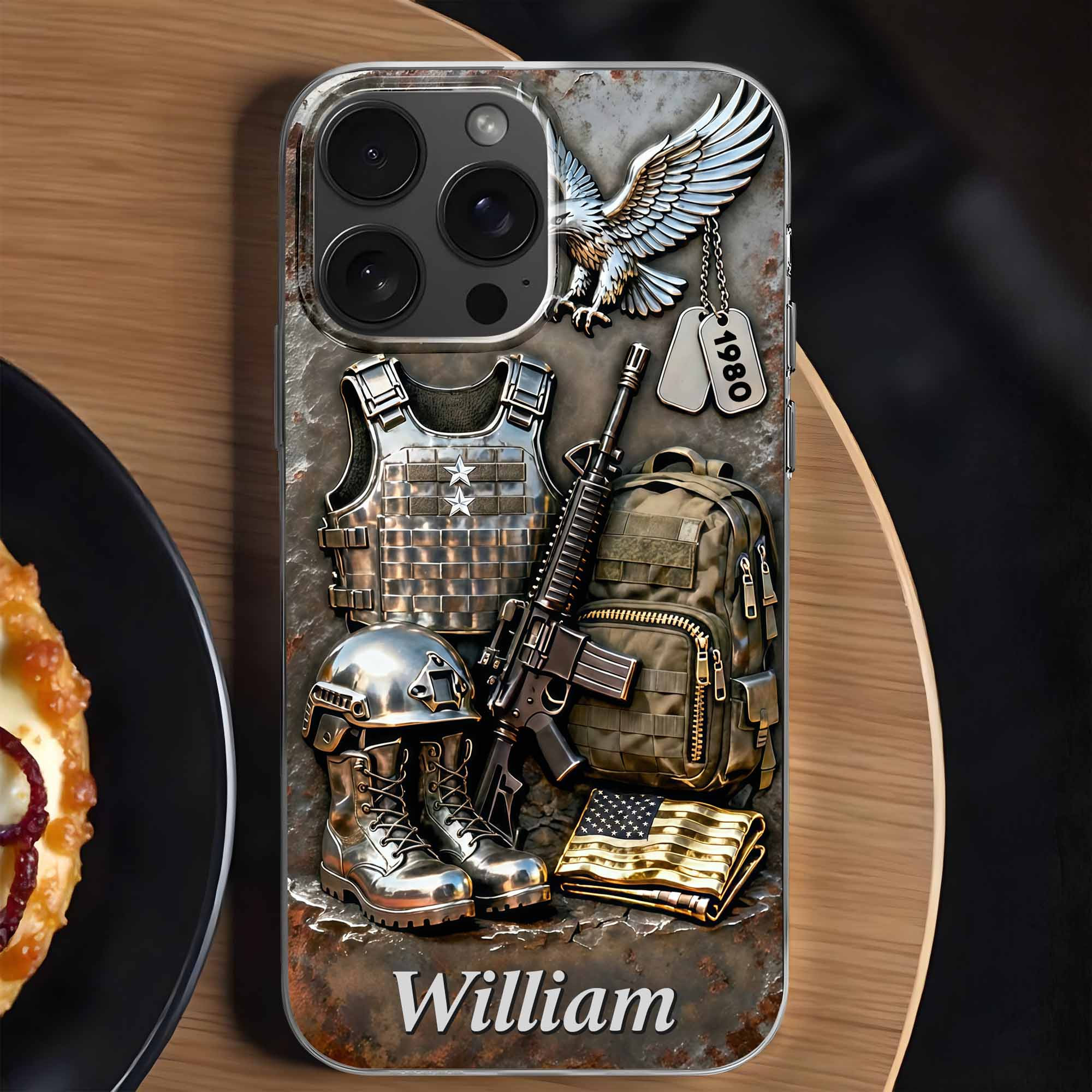 Personalized 1776 2026 250th Anniversary Soldier Eagle Phone Case Gift For Friends