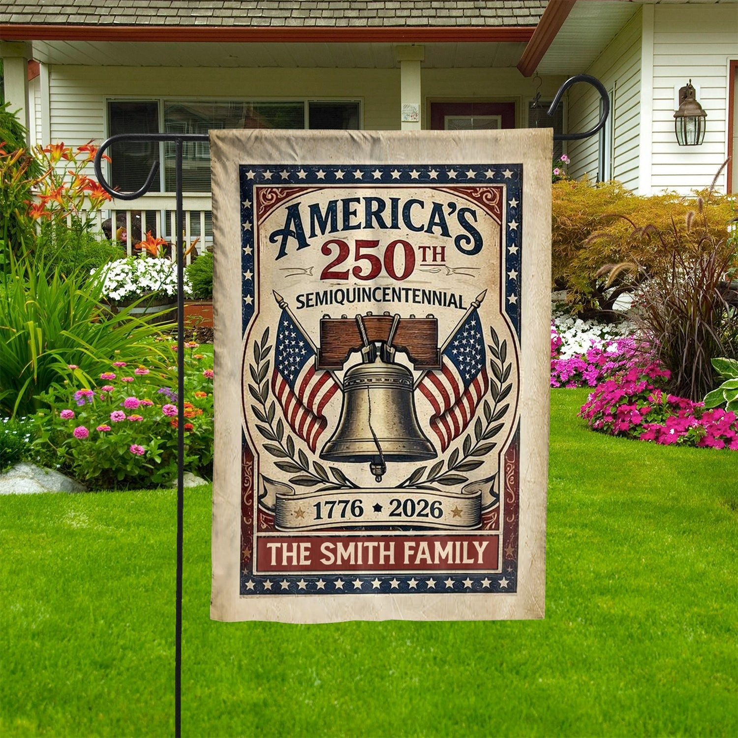 Personalized 250 Years Anniversary Garden Flag Patriotic US Flag 1776 2026 Yard Decor Gifts
