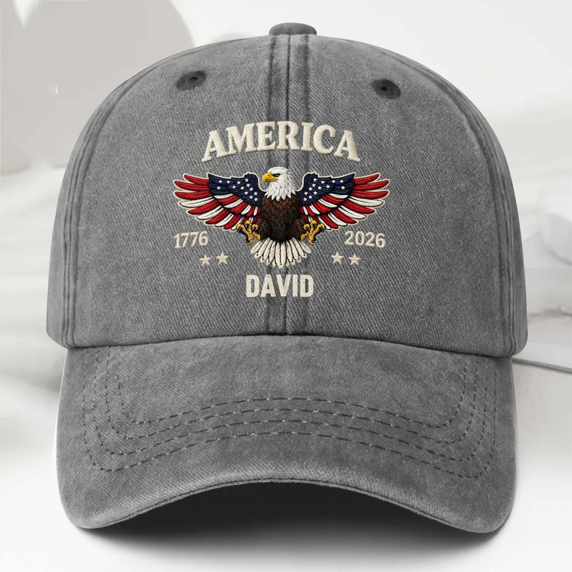Personalized 250th Anniversary Patriotic Eagle Flag Stars Baseball Cap Gift For Family