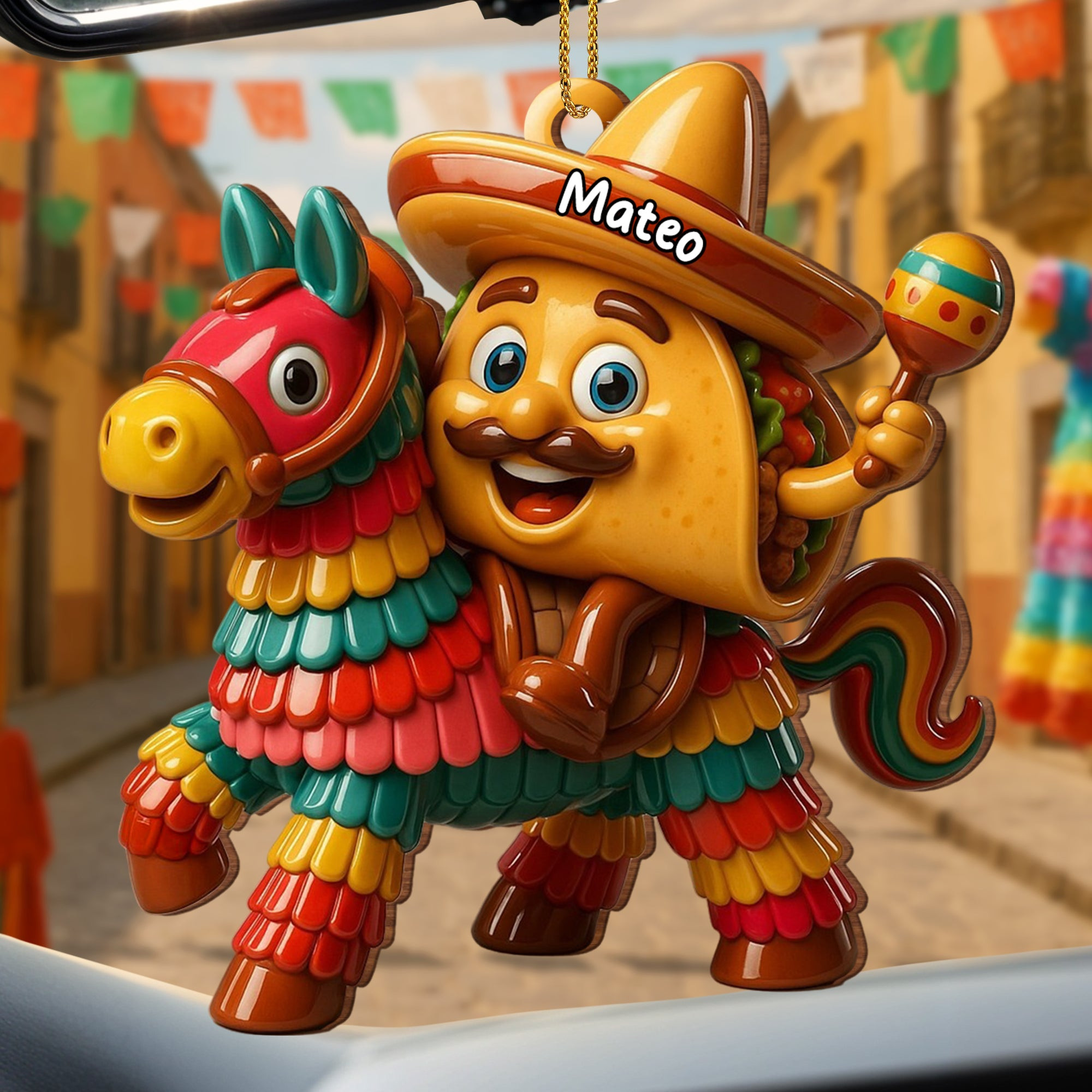 Personalized 250th Anniversary Vibrant Traditions Taco Pinata Ornament Gift Ideas