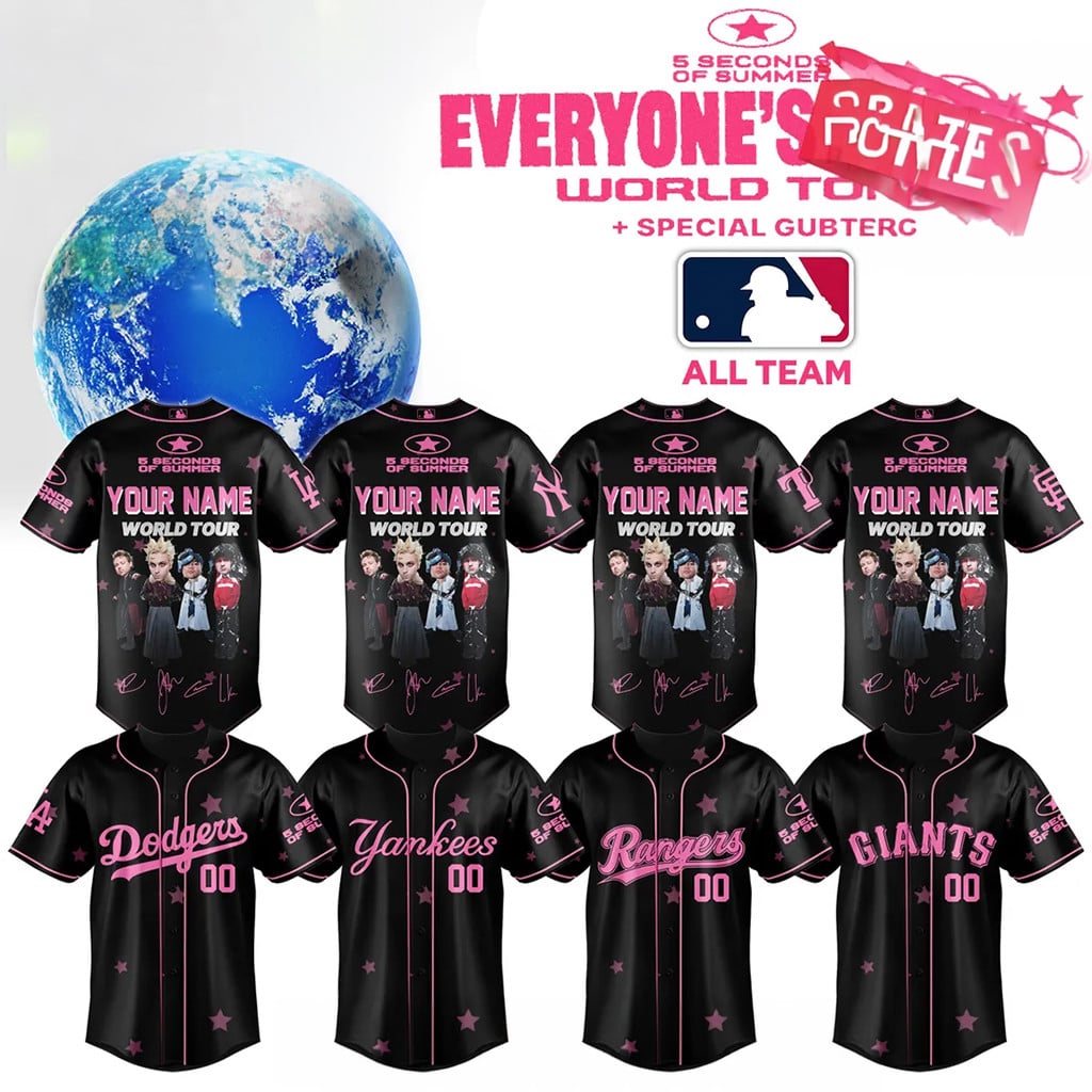 Personalized 5SOS X MLB Everyone's A Star World Tour Baseball Jersey 5SOS Merch Fan Gifts