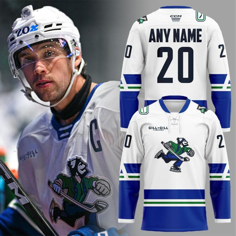 Personalized Abbotsford Canucks 5th Anniversary Hockey Jersey Fan Gift For Canucks Supporters Personalized Abbotsford Canucks 5th Anniversary Hockey Jersey Fan Gift For Canucks Supporters - Image 1