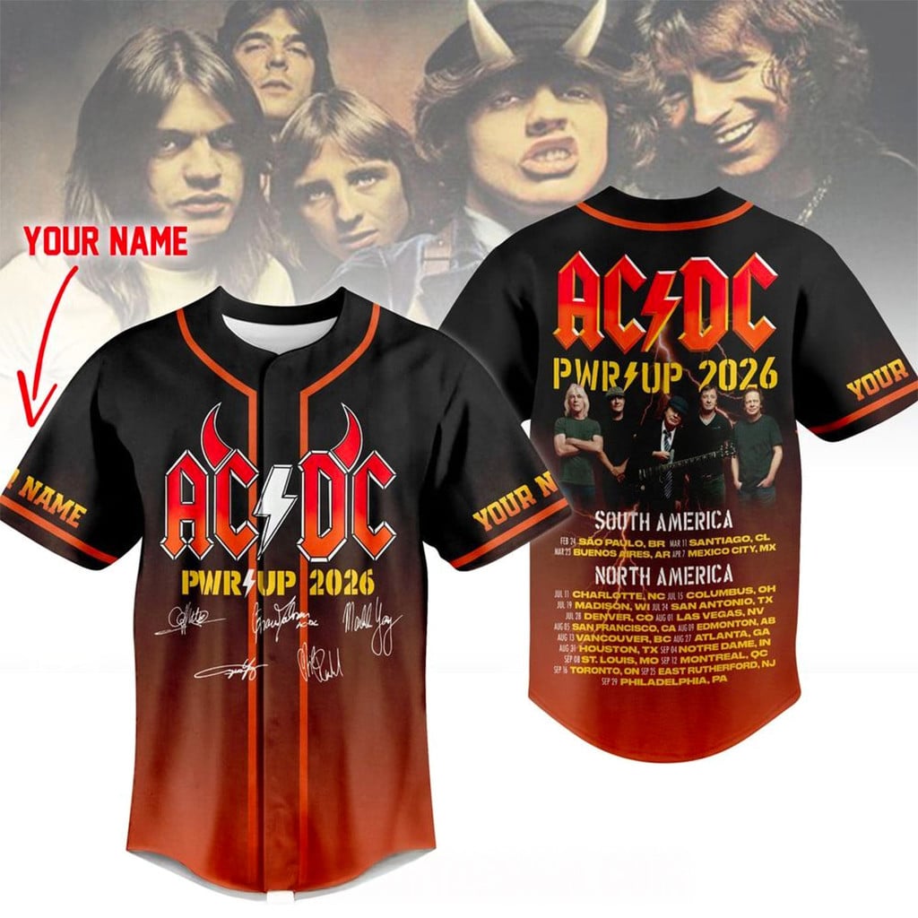 Personalized AC DC PWR UP Tour 2026 Jersey AC DC Merch Gifts For Rock Music Lovers