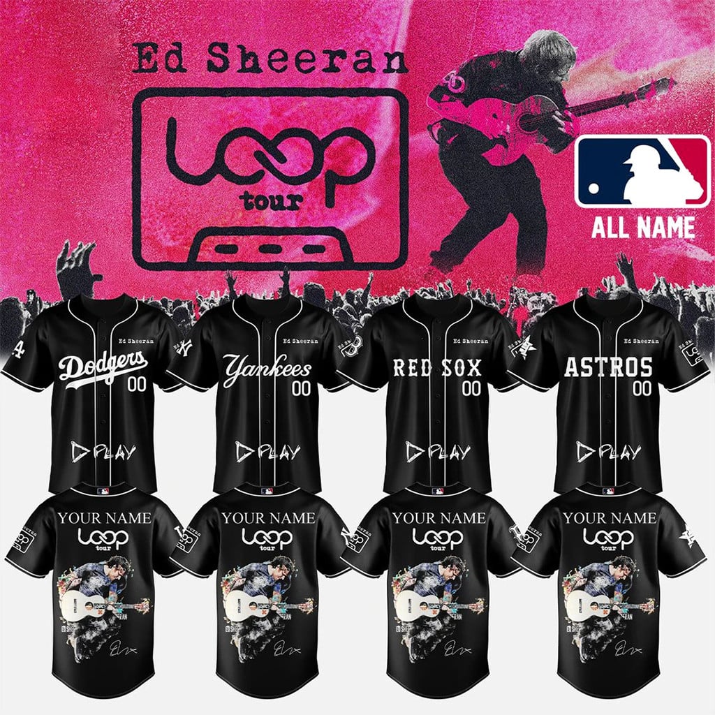 Personalized All MLB Team X Ed Sheeran Loop Tour 2026 Baseball Jersey Fan Merch Gifts Ideas