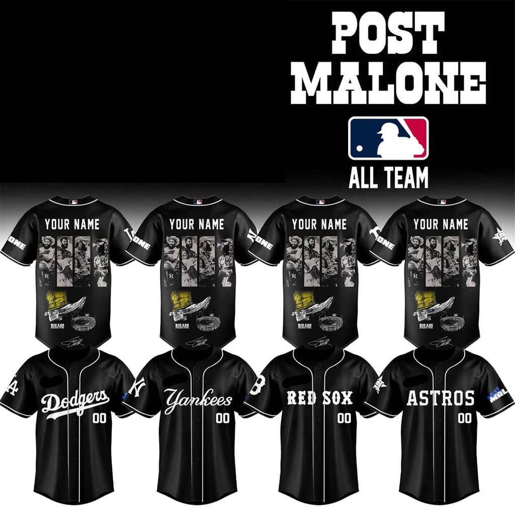 Personalized All MLB Team X Post Malone The Big Ass Stadium Tour 2026 Baseball Jersey Fan Merch