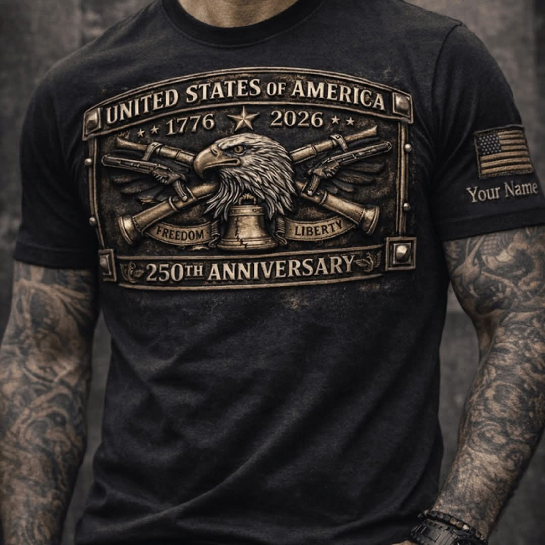 Personalized America 250th Anniversary T-Shirt Custom Patriotic Shirt Best 4th Of July Gifts
