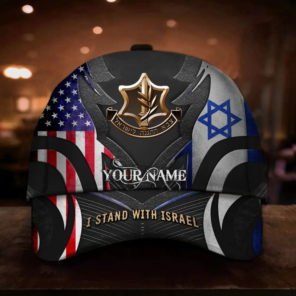 Personalized American I Stand With Israel Hat IDF Hat Israeli Army Hat Gifts For Supporters