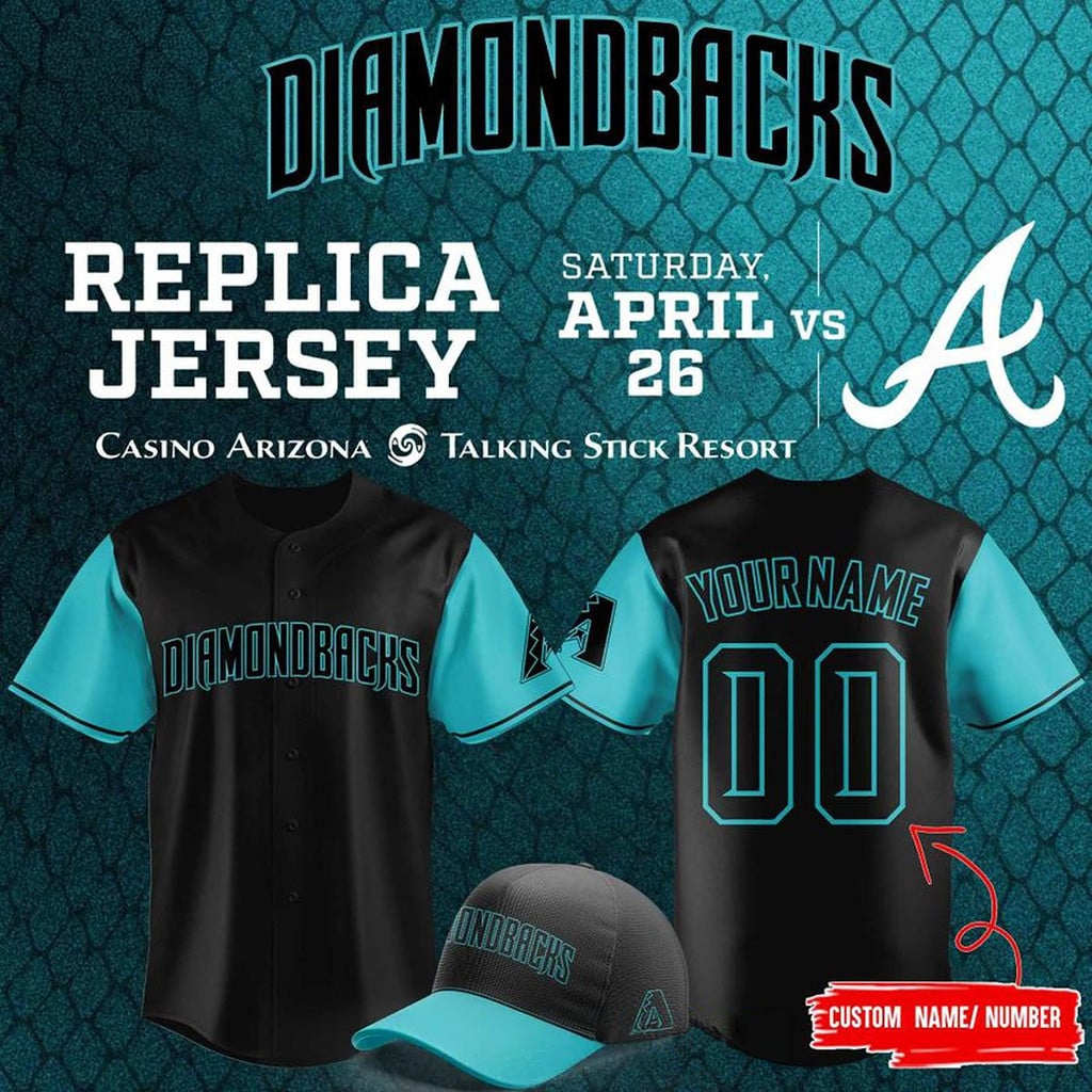 Personalized Arizona Diamondbacks 2026 Game Night Replica Baseball Jersey Diamondbacks Merch
