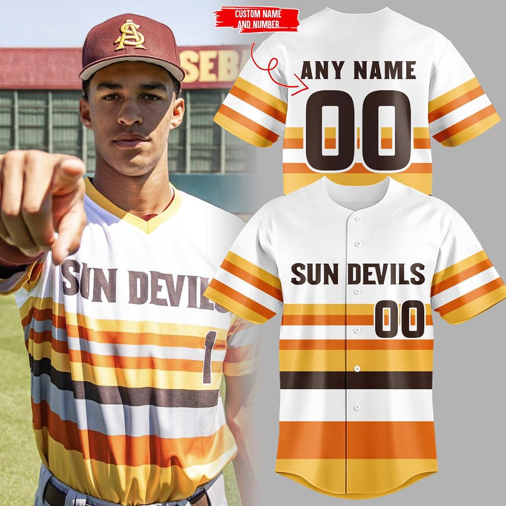 Personalized Arizona State Sun Devils Throwback Jersey 2026 Baseball Jersey Sun Devils Merch