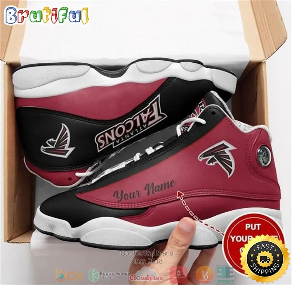Personalized Atlanta Falcons Nfl Big Logo Football Team 10 Air Jordan 13 Sneaker Shoes