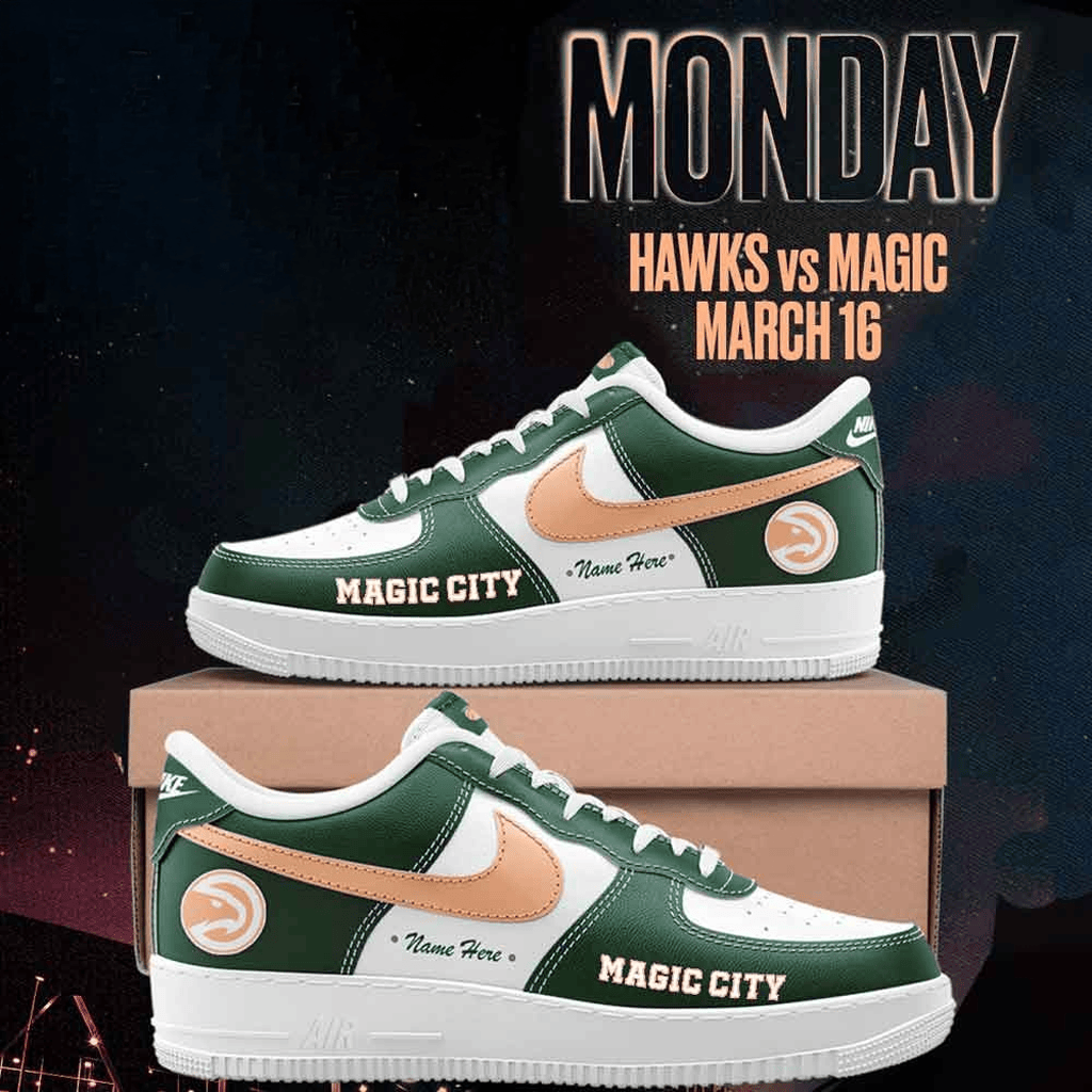 Personalized Atlanta Hawks Vs Orlando Magic Magic City Air Force 1 Sneakers Shoes Fan Merch Personalized Atlanta Hawks Vs Orlando Magic Magic City Air Force 1 Sneakers Shoes Fan Merch - Image 1