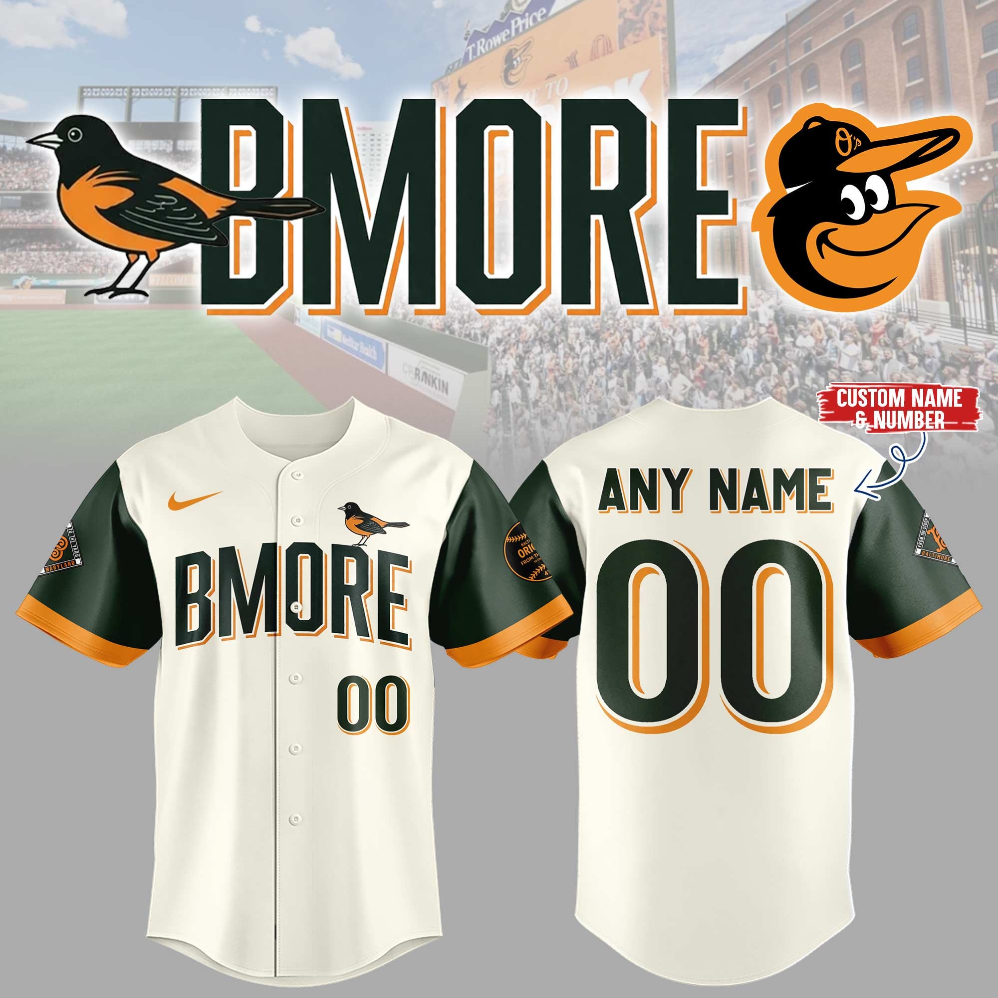 Personalized Baltimore Orioles X City Connect Jersey Bmore Jersey Baseball Fan Gift Ideas