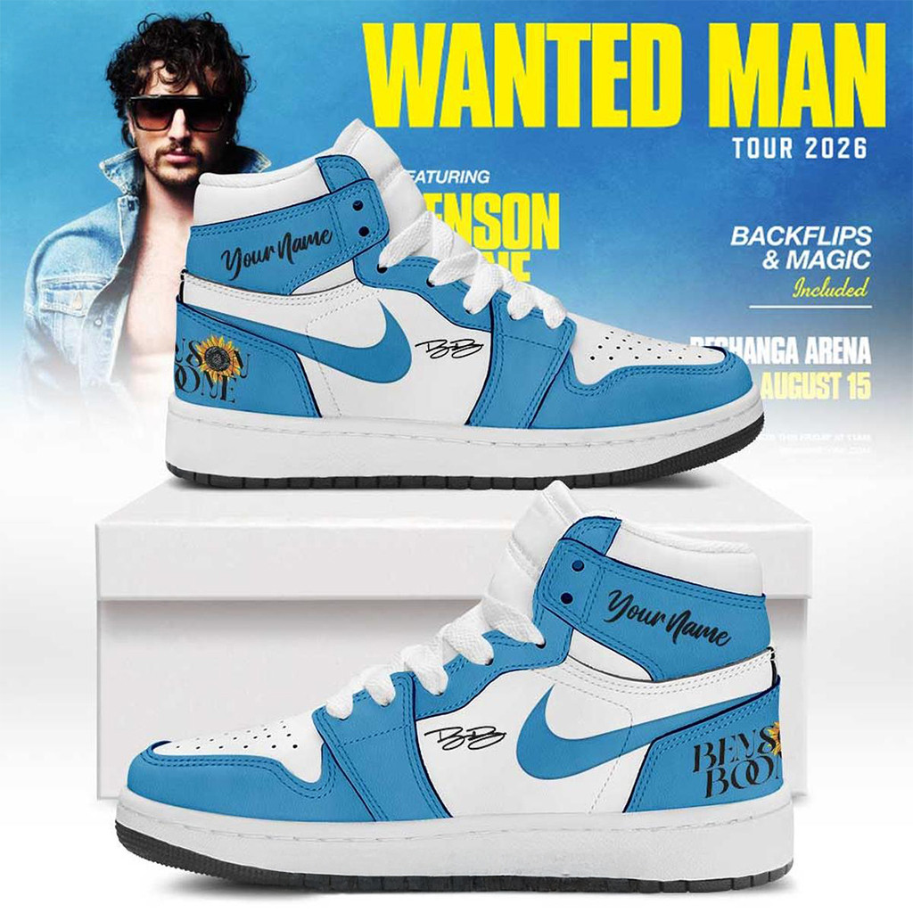 Personalized Benson Boone Wanted Man Tour 2026 Air Jordan 1 Shoes Benson Boone Merch Gift Ideas Personalized Benson Boone Wanted Man Tour 2026 Air Jordan 1 Shoes Benson Boone Merch Gift Ideas - Image 1