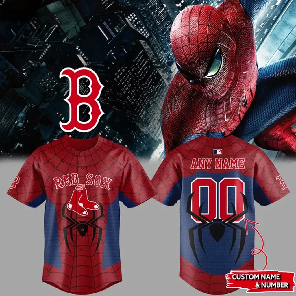 Personalized Boston Red Sox x Spider Man 2026 Jersey Red Sox Merch Gifts For Fan