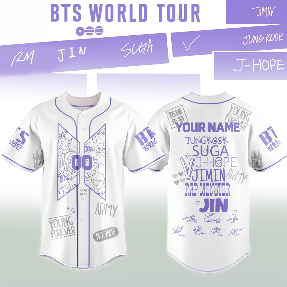 Personalized BTS Comeback And World Tour 2026 Baseball Jersey BTS Merch Gift For BTS Fangirl