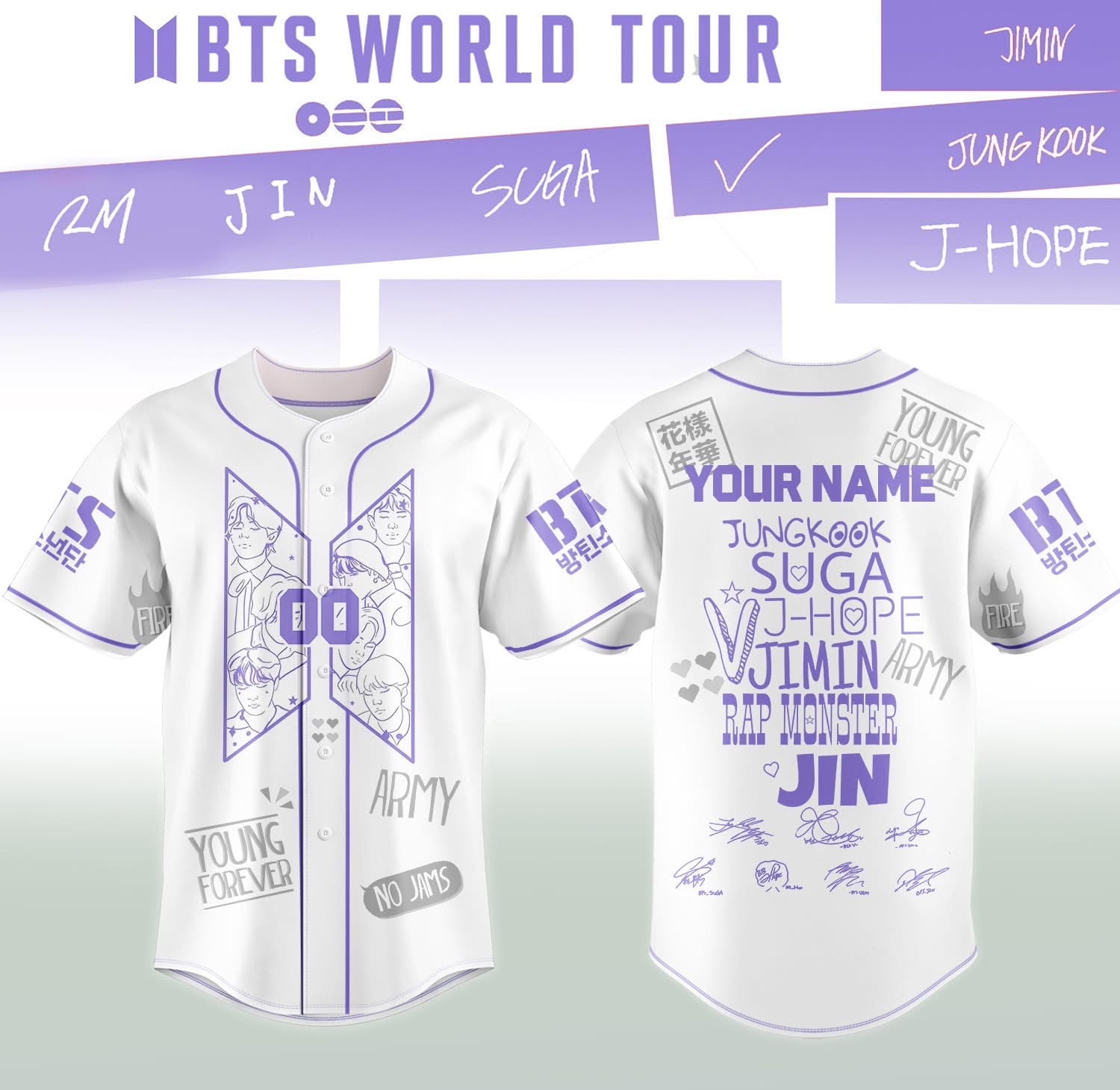 Personalized BTS Comeback And World Tour 2026 Jersey Bangtan Members Names Signed BTS Merch